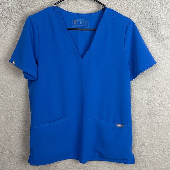Figs Catarina One Pocket Scrub Top Royal Blue Size Small (FLAW) Healthcare - Picture 1 of 8